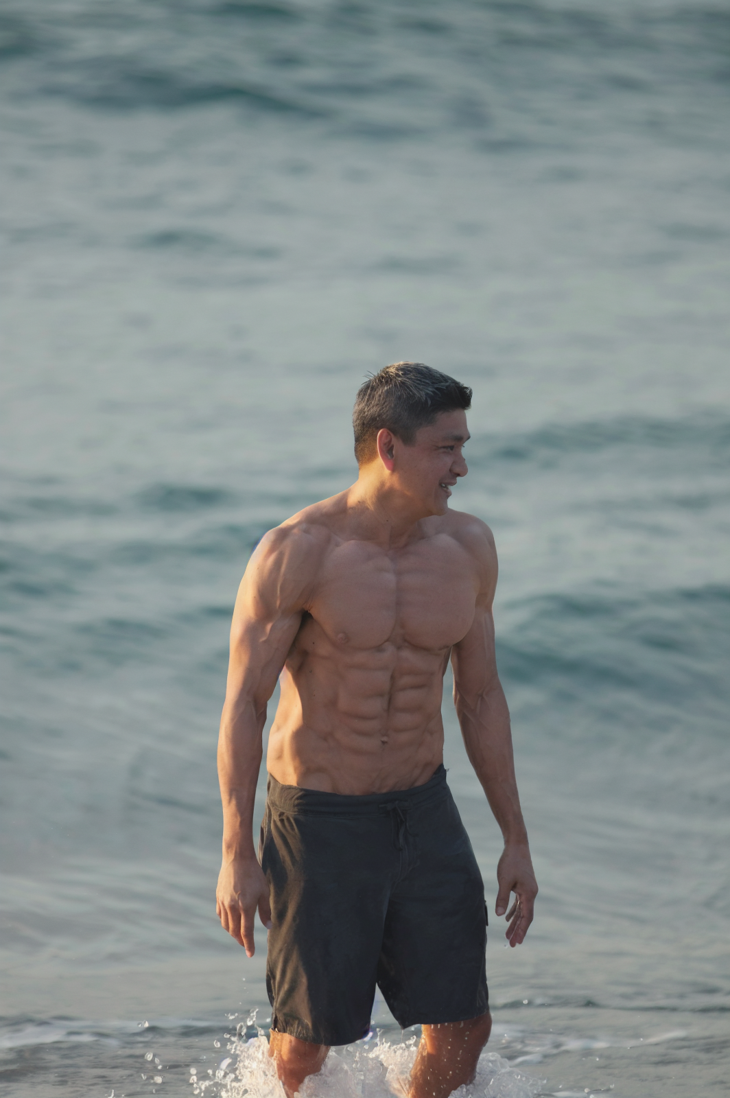 AI-enhanced photo showing muscular transformation